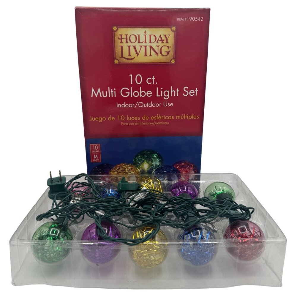 Holiday Living 10 Ct Multi Globe Light Set Indoor/Outdoor Use